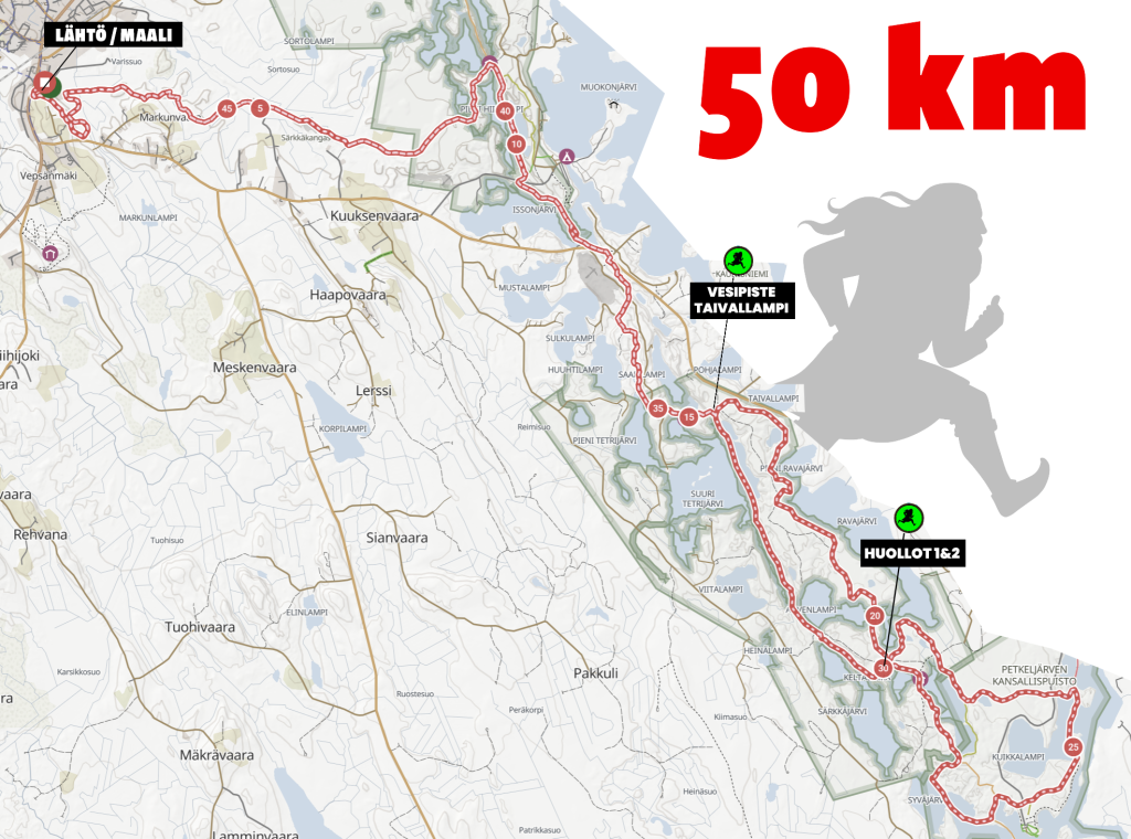 Kisakirje 50+ reitti50